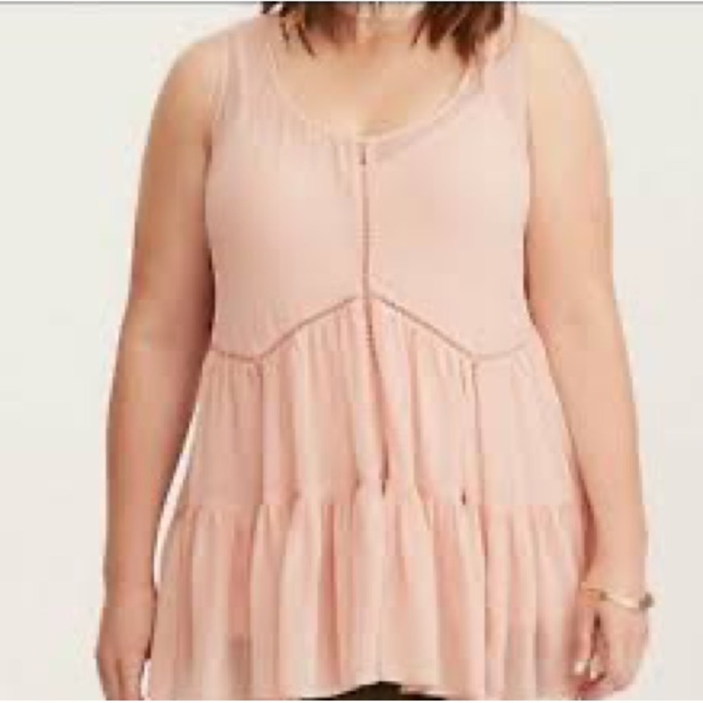 torrid Blush Pink Sleeveless Tiered Tank